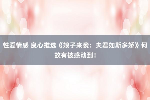 性爱情感 良心推选《娘子来袭：夫君如斯多娇》何故有被感动到！