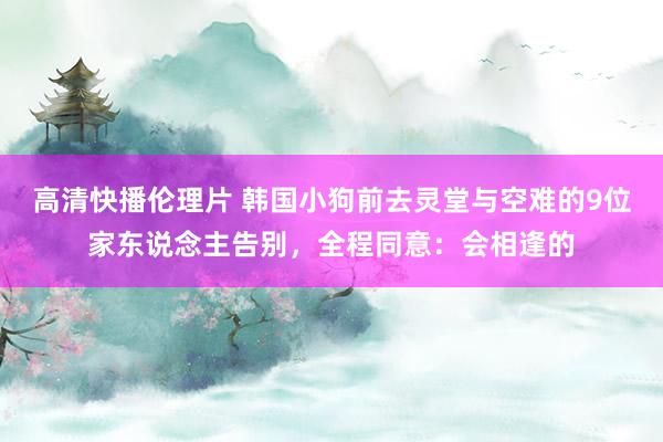 高清快播伦理片 韩国小狗前去灵堂与空难的9位家东说念主告别，全程同意：会相逢的